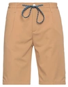 Daniele Alessandrini Homme Man Shorts & Bermuda Shorts Camel Size 30 Polyester, Viscose, Elastane In Beige