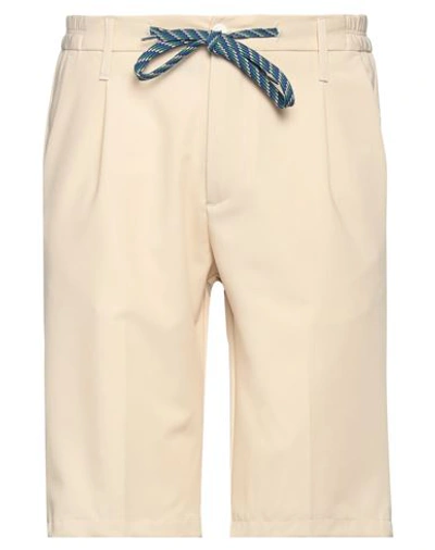 Daniele Alessandrini Homme Man Shorts & Bermuda Shorts Beige Size 30 Polyester, Viscose, Elastane