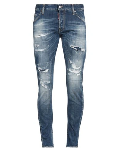 Dsquared2 Man Jeans Blue Size 34 Cotton, Elastane