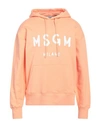Msgm Man Sweatshirt Orange Size Xl Cotton