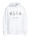 Msgm Man Sweatshirt White Size Xl Cotton