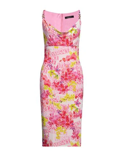 Versace Woman Midi Dress Light Pink Size 10 Viscose