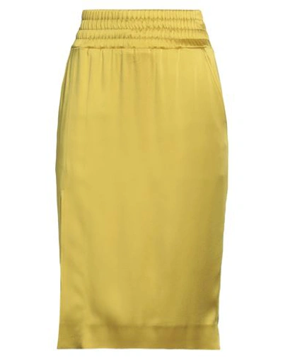 Tom Ford Woman Midi Skirt Mustard Size 2 Acetate, Viscose In Yellow