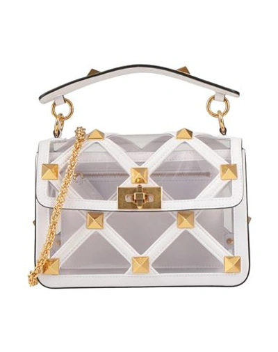 Valentino Garavani Woman Handbag White Size - Soft Leather, Plastic In Gold