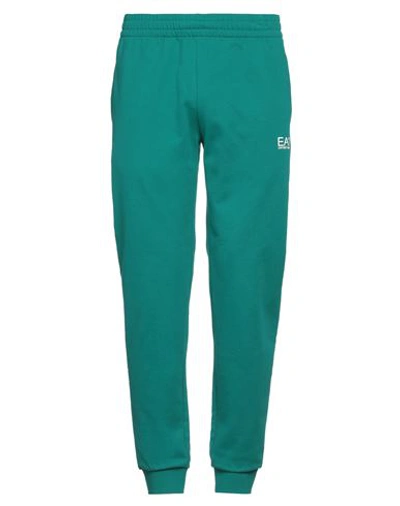 Ea7 Man Pants Green Size Xxl Cotton In Green