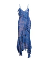 Attico Thelma Ruffle Godet-hem Lace Midi Dress In Blue