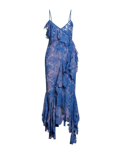 ATTICO THE ATTICO WOMAN MAXI DRESS BLUE SIZE 2 COTTON, VISCOSE, POLYESTER