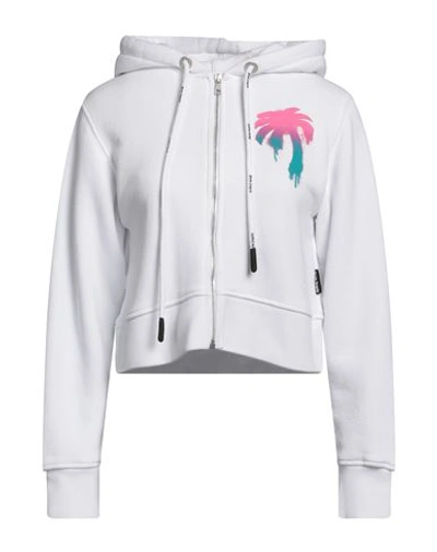 Palm Angels Woman Sweatshirt White Size L Cotton, Polyester