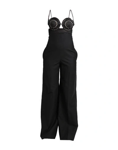 Stella Mccartney Woman Jumpsuit Black Size 6-8 Linen, Cotton, Polyamide, Acetate, Silk