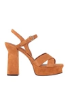 Ferragamo Woman Sandals Tan Size 9.5 Soft Leather In Brown