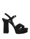 Ferragamo Gancini-buckle Suede Platform Sandals In Black