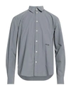 Msgm Man Shirt Grey Size 17 Organic Cotton