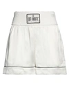 OFF-WHITE OFF-WHITE WOMAN SHORTS & BERMUDA SHORTS OFF WHITE SIZE 6 VISCOSE, POLYESTER