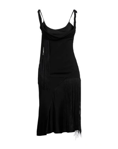 VICTORIA BECKHAM VICTORIA BECKHAM WOMAN MIDI DRESS BLACK SIZE 6 ACETATE, VISCOSE