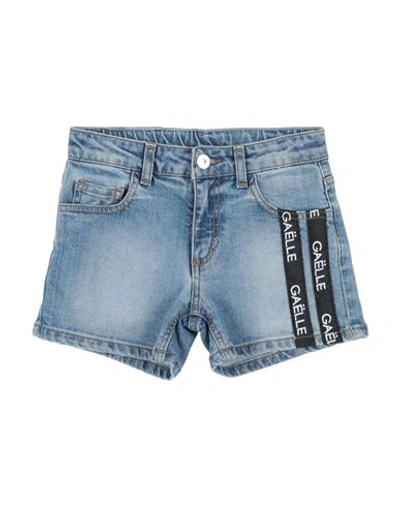 Gaelle Paris Babies' Gaëlle Paris Toddler Girl Denim Shorts Blue Size 4 Cotton, Elastane