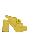 Stella Mccartney Woman Sandals Yellow Size 10 Textile Fibers