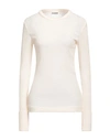 Jil Sander Woman T-shirt Ivory Size 8 Polyester, Cotton, Elastane In White