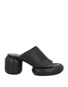 JIL SANDER JIL SANDER WOMAN SANDALS BLACK SIZE 8 SOFT LEATHER