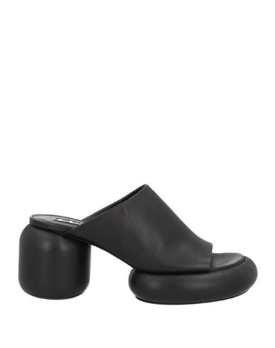 Jil Sander Woman Mules & Clogs Black Size 6 Soft Leather