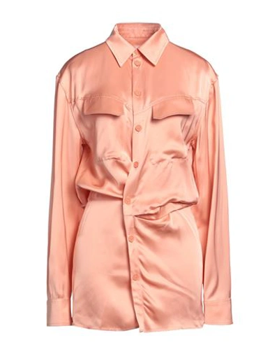 OFF-WHITE OFF-WHITE WOMAN SHIRT SALMON PINK SIZE 8 VISCOSE
