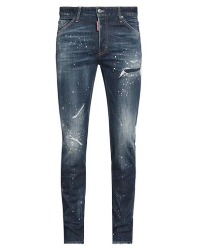 DSQUARED2 DSQUARED2 MAN JEANS BLUE SIZE 34 COTTON, ELASTANE