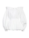 Alexander Mcqueen Woman Top White Size 8 Cotton In White