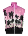Palm Angels Graphic-print Zip-up Track Vest In Pink