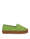 Dolce & Gabbana Logo Plaque Taormina Lace Espadrilles In Green
