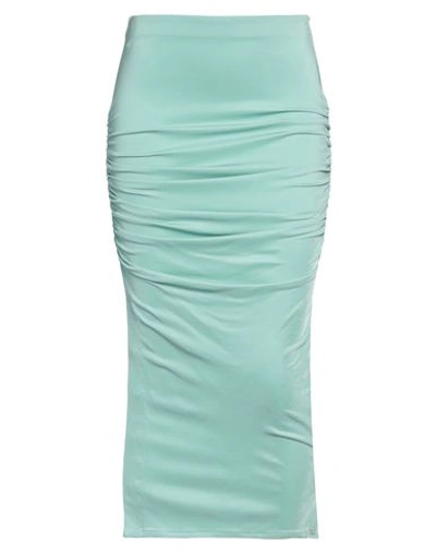 Elisabetta Franchi Woman Midi Skirt Sage Green Size 6 Viscose, Elastane