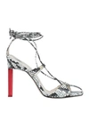 Attico Adele Snakeskin-print Sandals In Black And White Leather Woman In White