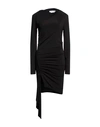 Off-white Mini Asymmetric Black Dress With Cut-out And Ruffle Detail In Viscose Stretch Woman In Black