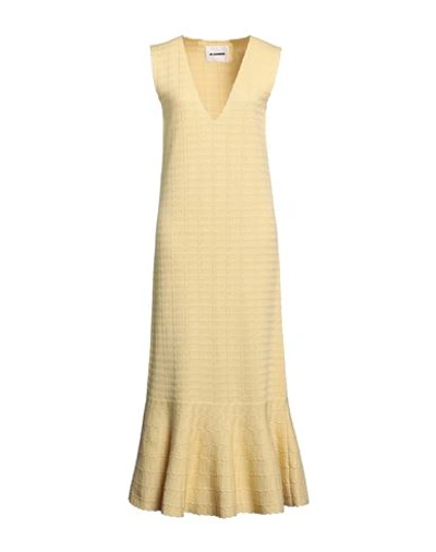 Jil Sander Woman Maxi Dress Yellow Size 4 Cotton, Viscose