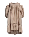 Jijil Woman Mini Dress Sand Size 4 Cotton, Polyamide, Elastane In Beige