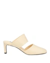 Jil Sander Woman Mules & Clogs Cream Size 8 Calfskin In White