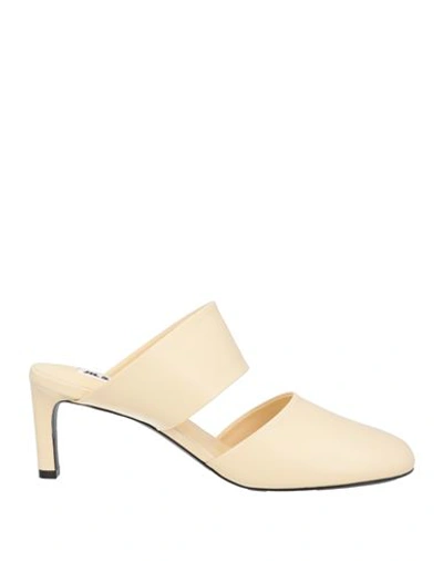 Jil Sander Woman Mules & Clogs Cream Size 8 Calfskin In White