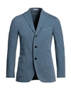 Boglioli Man Blazer Pastel Blue Size 36 Cotton, Elastane