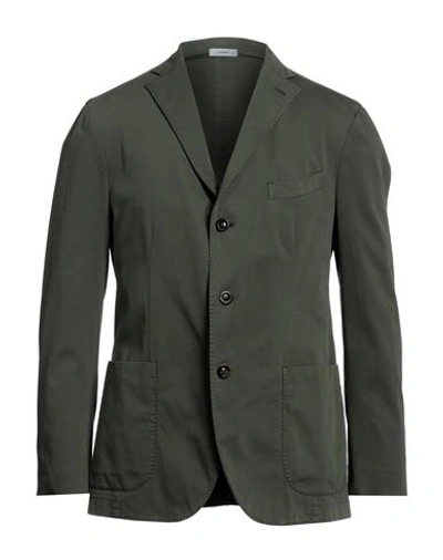 Boglioli Man Blazer Dark Green Size 42 Cotton, Elastane