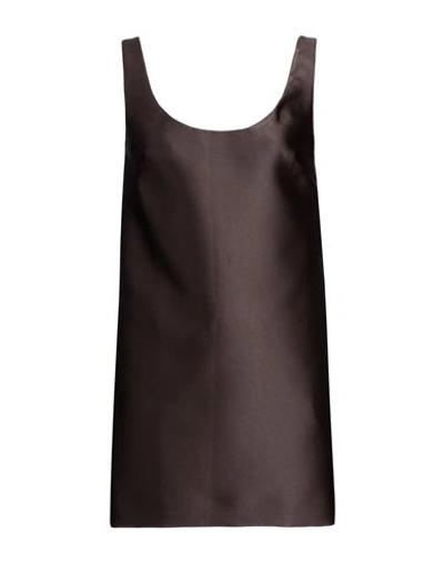 Valentino Garavani Woman Mini Dress Chocolate Brown Size 2 Polyester, Silk