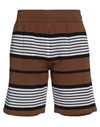 Burberry Man Shorts & Bermuda Shorts Brown Size S Polyamide In Brown