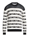 Balmain Man Sweater Black Size L Cotton, Polyamide, Wool In Black