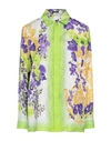 Versace Woman Shirt Acid Green Size 6 Silk