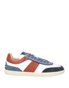 Tod's Tabs Color-block Suede And Leather Sneakers In Blue