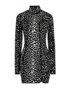 Roberto Cavalli Animalier Jacquard Knit Mini Dress In Black