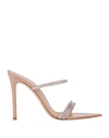 Gianvito Rossi Heeled Sandals Embellished With Rhinestone In Pink