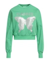 Ganni Butterfly-print Organic Cotton Sweatshirt In Green