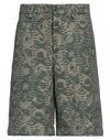 Jacquemus Man Shorts & Bermuda Shorts Military Green Size 34 Cotton, Polyester In Green