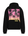 Dsquared2 Palm-tree Print Cotton Hoodie In Black
