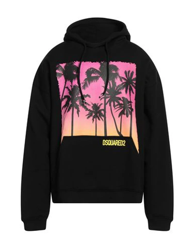 DSQUARED2 DSQUARED2 MAN SWEATSHIRT BLACK SIZE L COTTON, ELASTANE