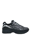Valentino Garavani Leather Sneakers With Textured Rubber Elements In Black
