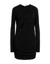 Versace Woman Mini Dress Black Size 8 Viscose, Elastane In Black